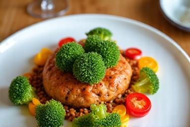 A beautifully plated, healthy meal for a resident.
